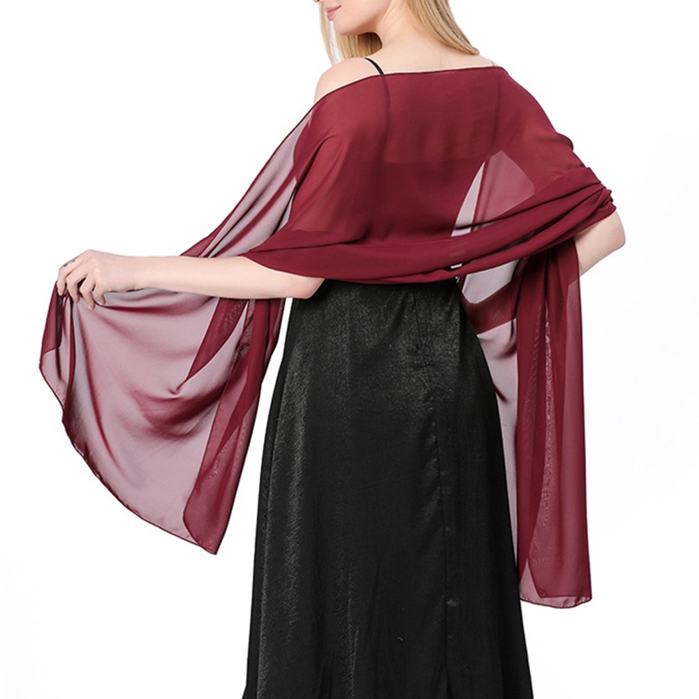 Breathable Shawl for Wedding Parties Stylish Chiffon Accessory for Bridesmaids - Picture 21 of 26