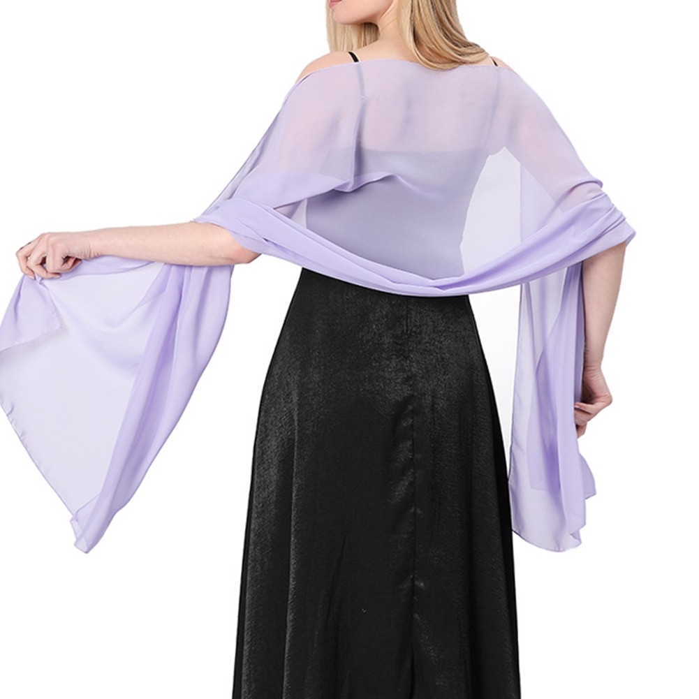 Breathable Shawl for Wedding Parties Stylish Chiffon Accessory for Bridesmaids - Picture 23 of 26