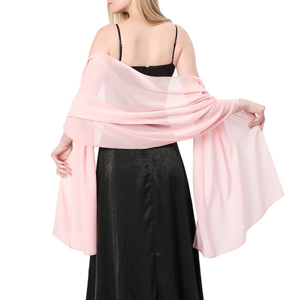 Breathable Shawl for Wedding Parties Stylish Chiffon Accessory for Bridesmaids - Picture 17 of 26