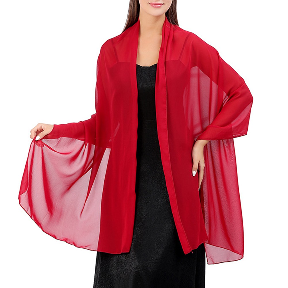 Breathable Shawl for Wedding Parties Stylish Chiffon Accessory for Bridesmaids - Picture 12 of 26