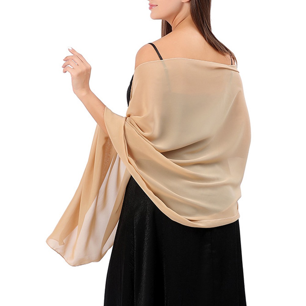 Breathable Shawl for Wedding Parties Stylish Chiffon Accessory for Bridesmaids - Picture 9 of 26