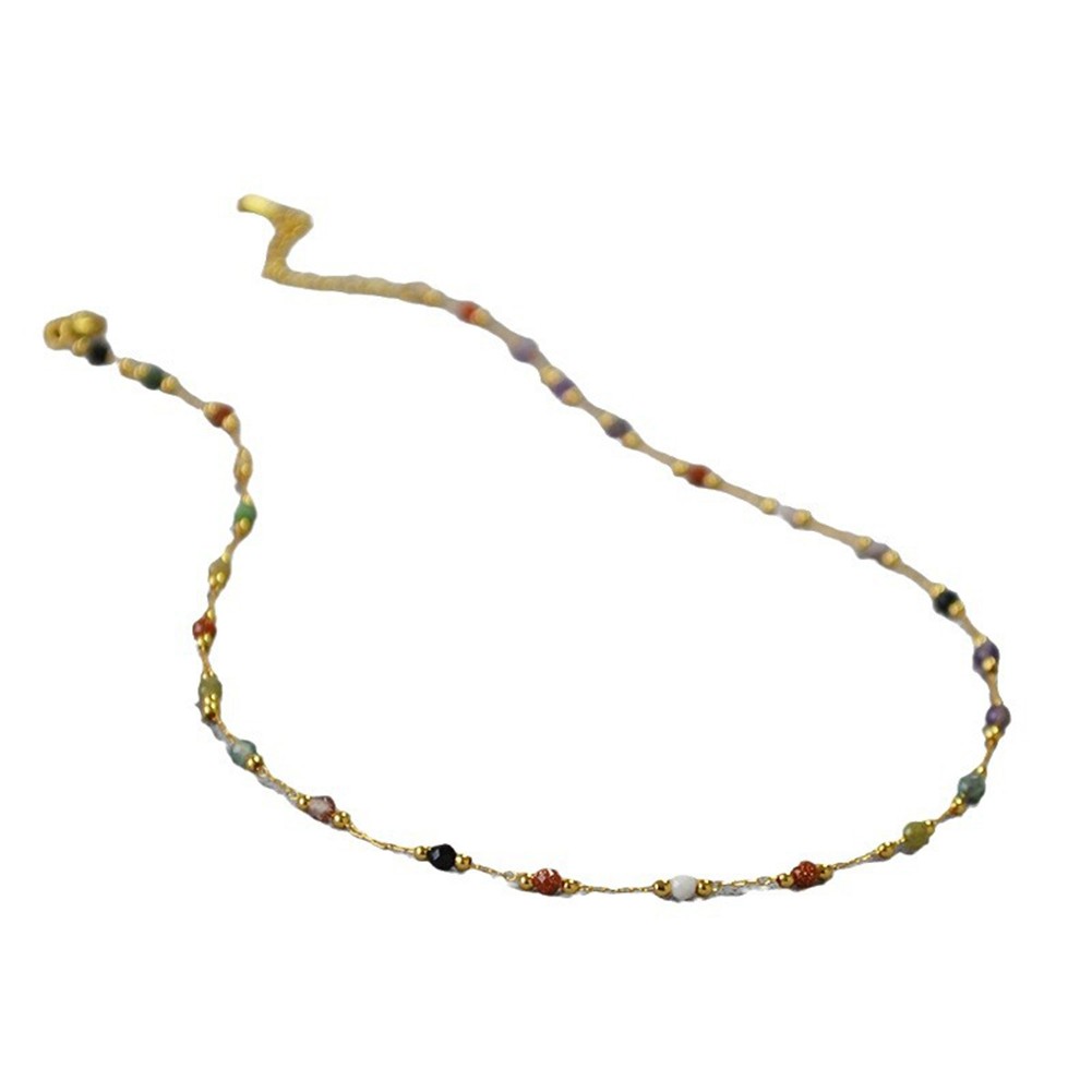 collier ancien chaîne couleur or perles nacrées à facettes