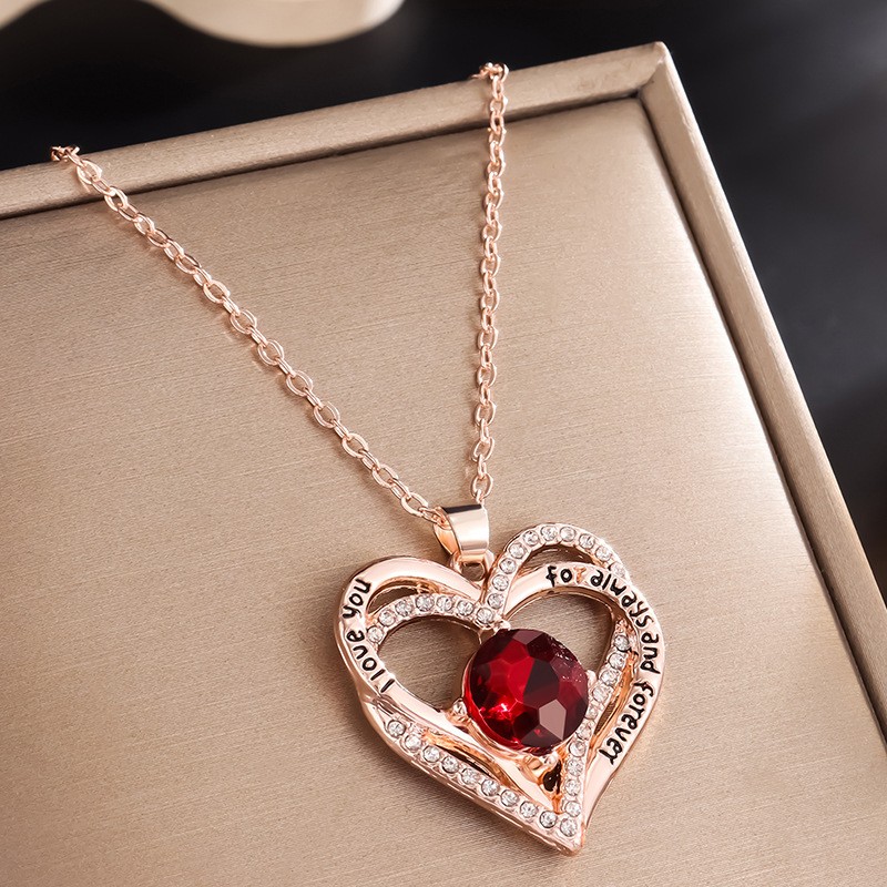 Aesthetic Heart Pendant Necklace with Birthstones for Meaningful Gifting - Picture 13 of 37