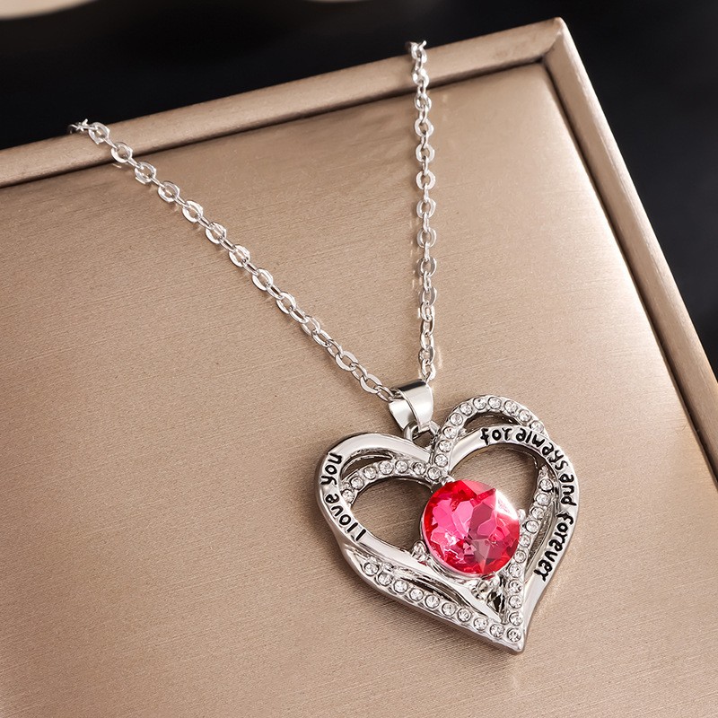Aesthetic Heart Pendant Necklace with Birthstones for Meaningful Gifting - Picture 31 of 37