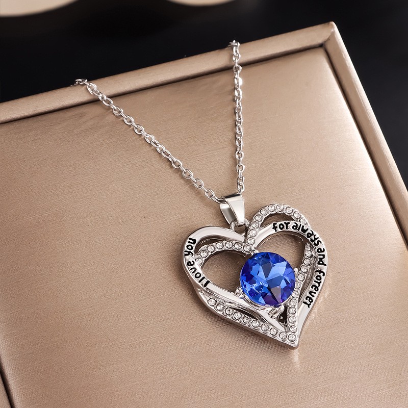 Aesthetic Heart Pendant Necklace with Birthstones for Meaningful Gifting - Picture 33 of 37