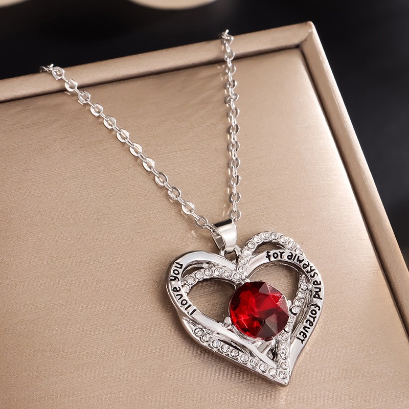 Aesthetic Heart Pendant Necklace with Birthstones for Meaningful Gifting - Picture 25 of 37