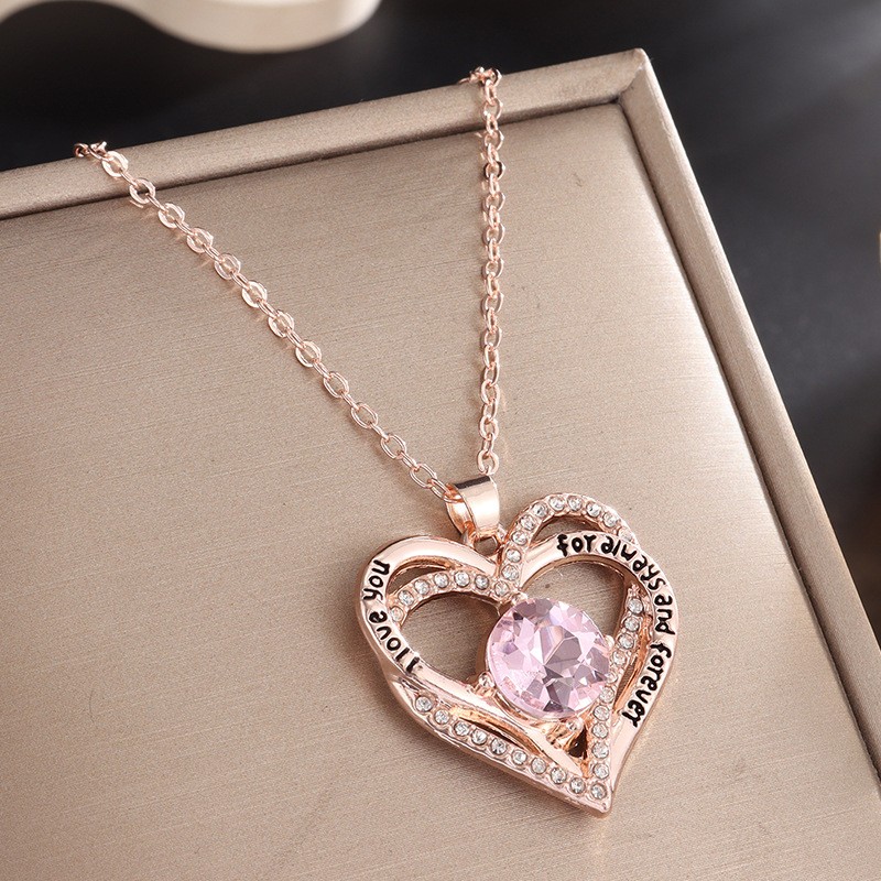 Aesthetic Heart Pendant Necklace with Birthstones for Meaningful Gifting - Picture 22 of 37