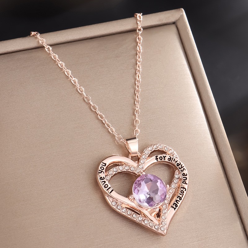 Aesthetic Heart Pendant Necklace with Birthstones for Meaningful Gifting - Picture 18 of 37
