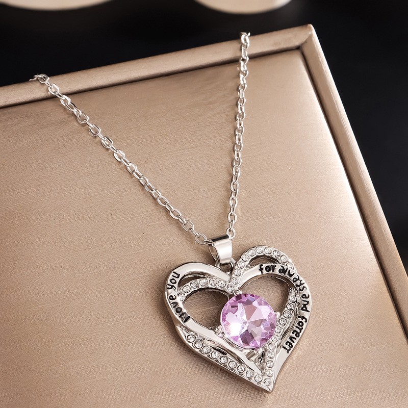 Aesthetic Heart Pendant Necklace with Birthstones for Meaningful Gifting - Picture 30 of 37