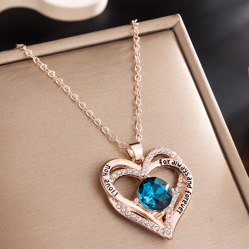 Aesthetic Heart Pendant Necklace with Birthstones for Meaningful Gifting - Picture 15 of 37