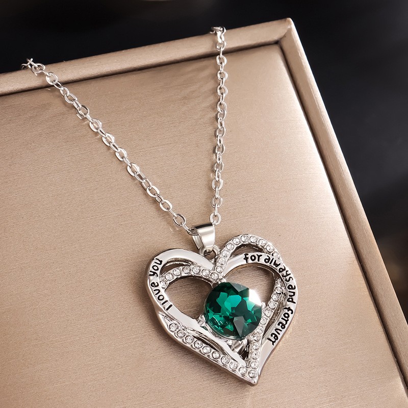 Aesthetic Heart Pendant Necklace with Birthstones for Meaningful Gifting - Picture 29 of 37