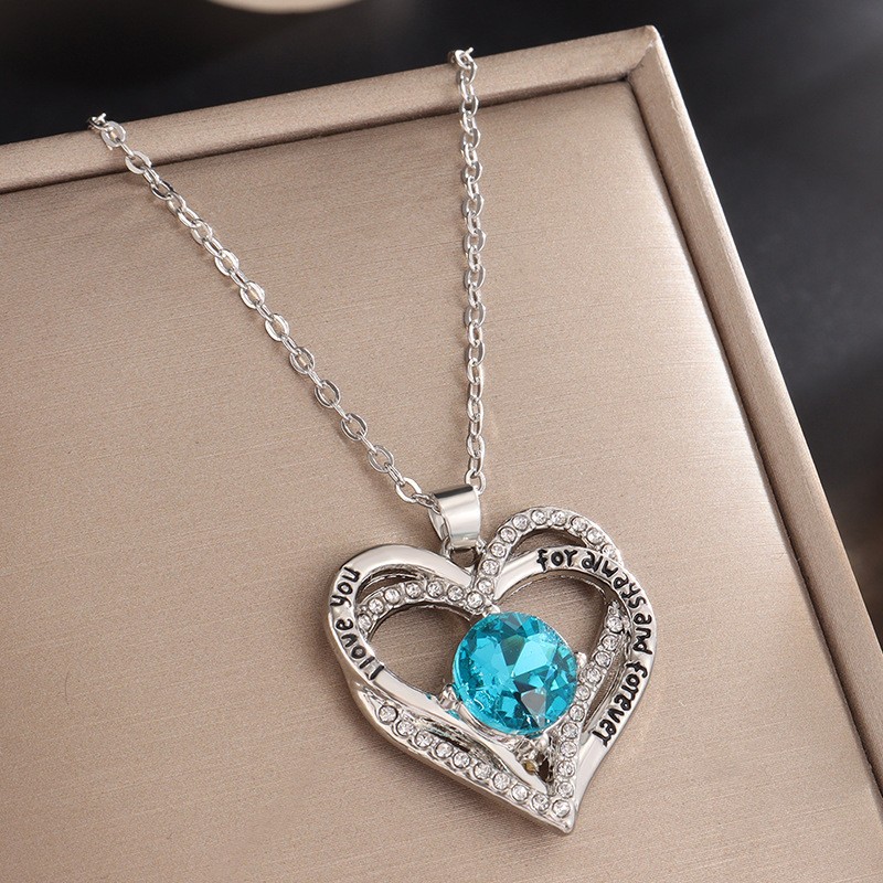 Aesthetic Heart Pendant Necklace with Birthstones for Meaningful Gifting - Picture 36 of 37