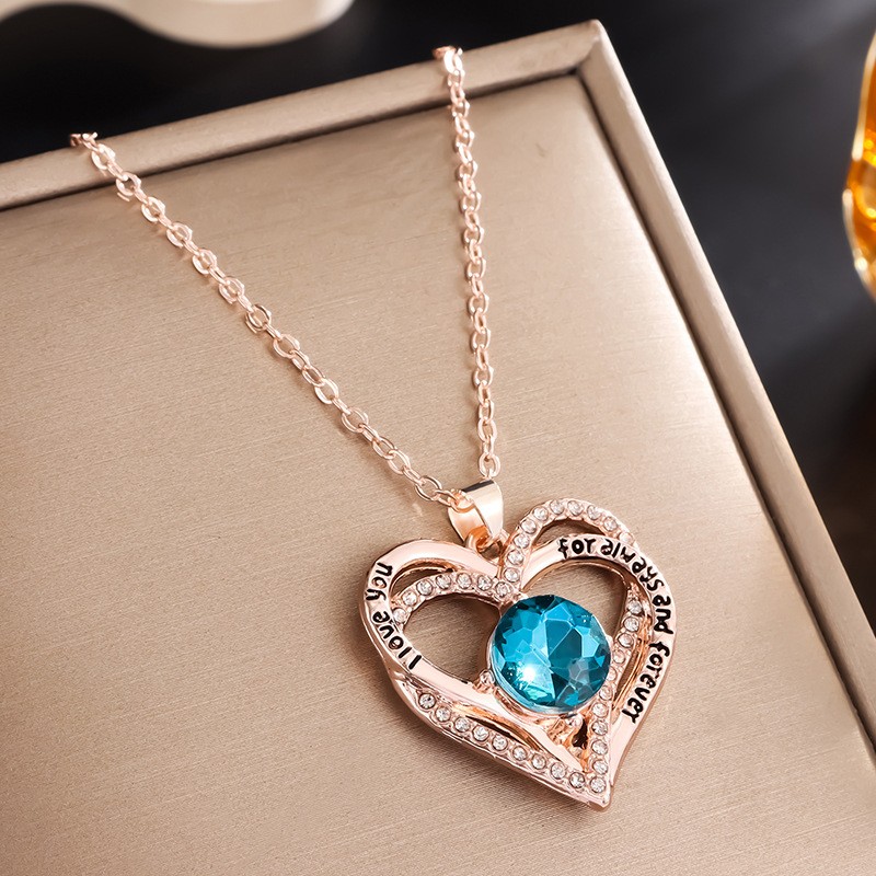 Aesthetic Heart Pendant Necklace with Birthstones for Meaningful Gifting - Picture 24 of 37