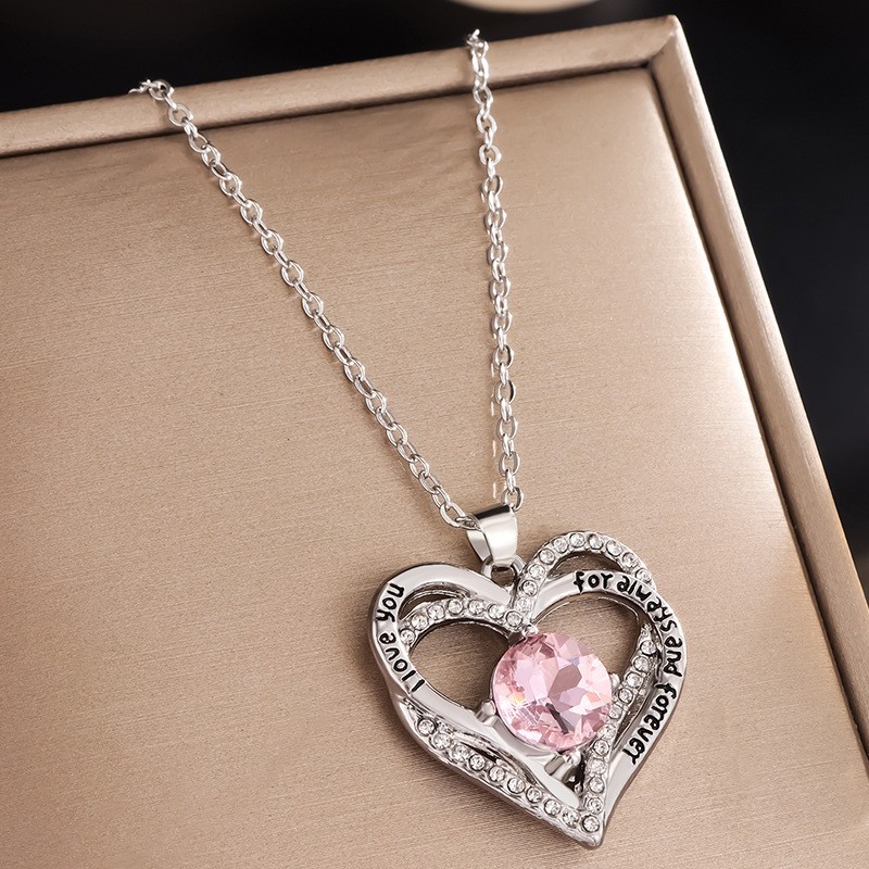Aesthetic Heart Pendant Necklace with Birthstones for Meaningful Gifting - Picture 34 of 37