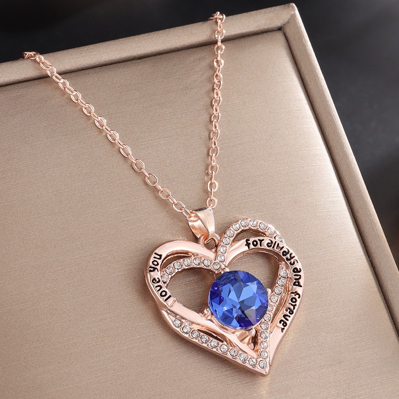 Aesthetic Heart Pendant Necklace with Birthstones for Meaningful Gifting - Picture 21 of 37