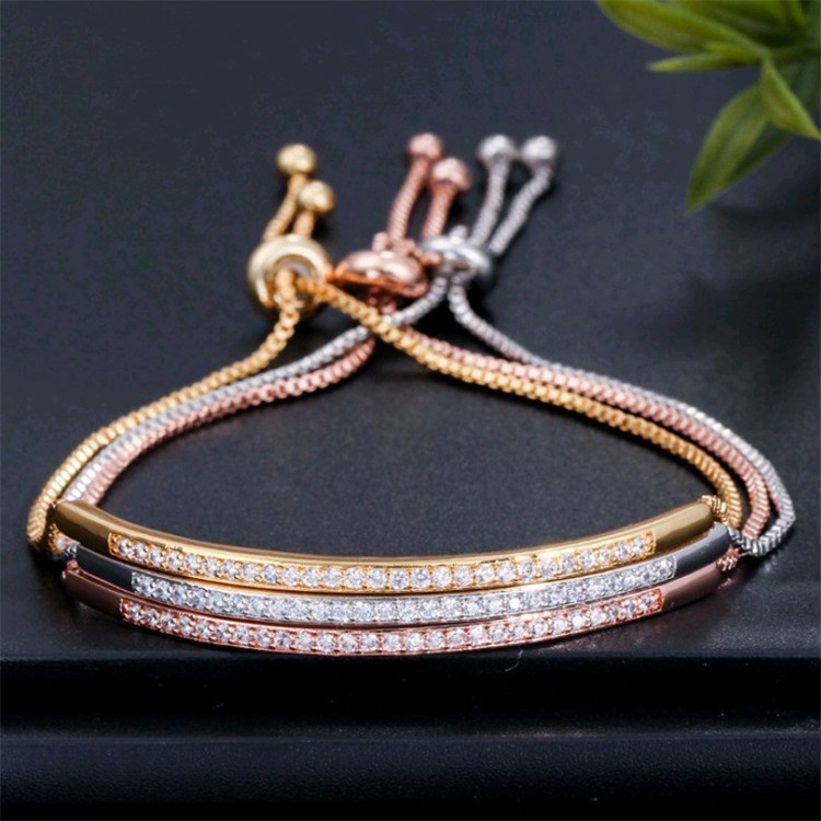 Trendy Adjustable Bracelet Set with Embedded Zircon for Eye Catching Look - Picture 16 of 16