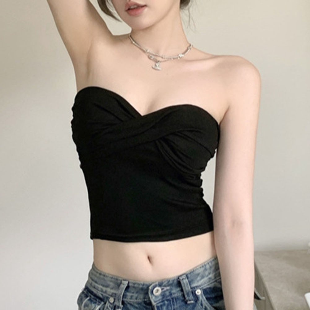 Womens Strapless Tube Top Vest for Casual Summer Wear and Daily Outfits - Picture 15 of 33