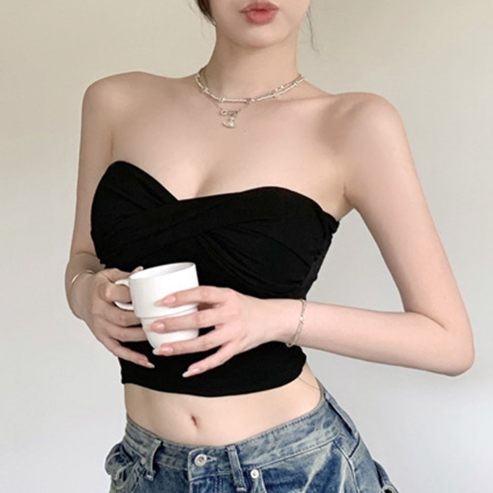 Womens Strapless Tube Top Vest for Casual Summer Wear and Daily Outfits - Picture 16 of 33