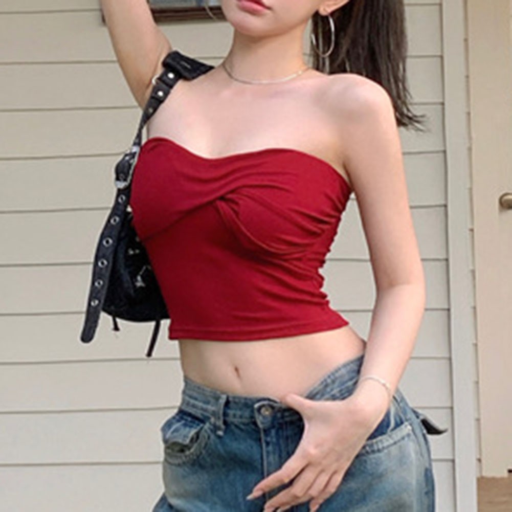 Womens Strapless Tube Top Vest for Casual Summer Wear and Daily Outfits - Picture 27 of 33