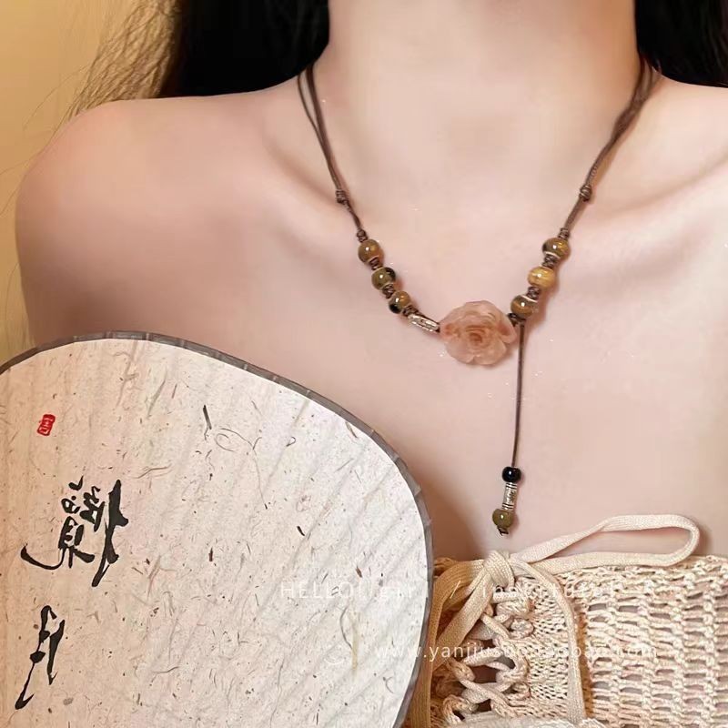 Layered Collarbone Necklace Crafted from Eco Friendly Diatomaceous Earth - Picture 28 of 40