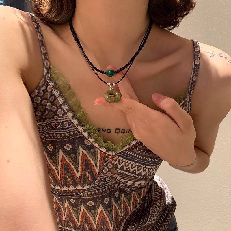 Layered Collarbone Necklace Crafted from Eco Friendly Diatomaceous Earth - Picture 39 of 40