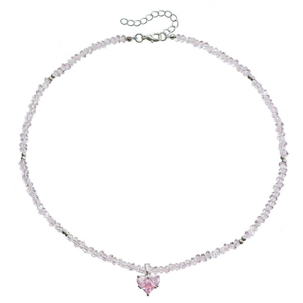 Collier élégant avec perles de riz en verre forme unique liquidation pour les amateurs de mode