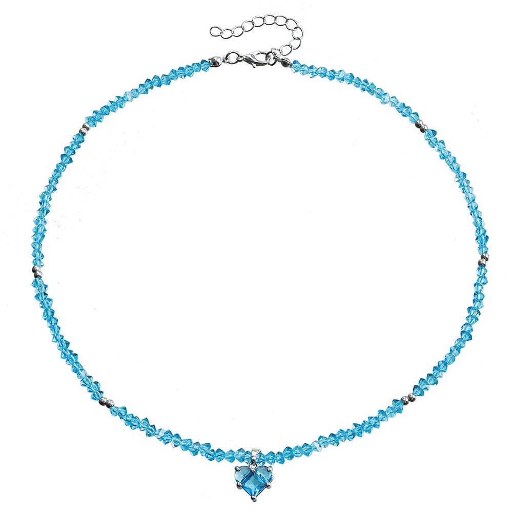 Collier élégant avec perles de riz en verre forme unique pour les amateurs collection de mode