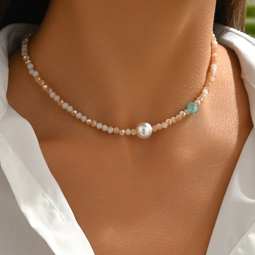 Bohemian Style Imitation Pearl Woven Rice Bead Necklace for Daily Wear - Picture 30 of 31