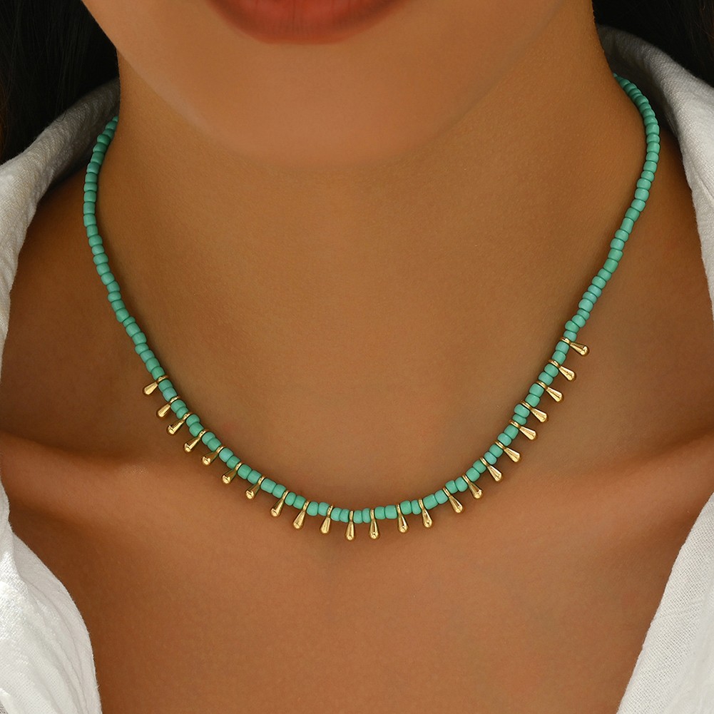 Bohemian Style Imitation Pearl Woven Rice Bead Necklace for Daily Wear - Picture 19 of 31