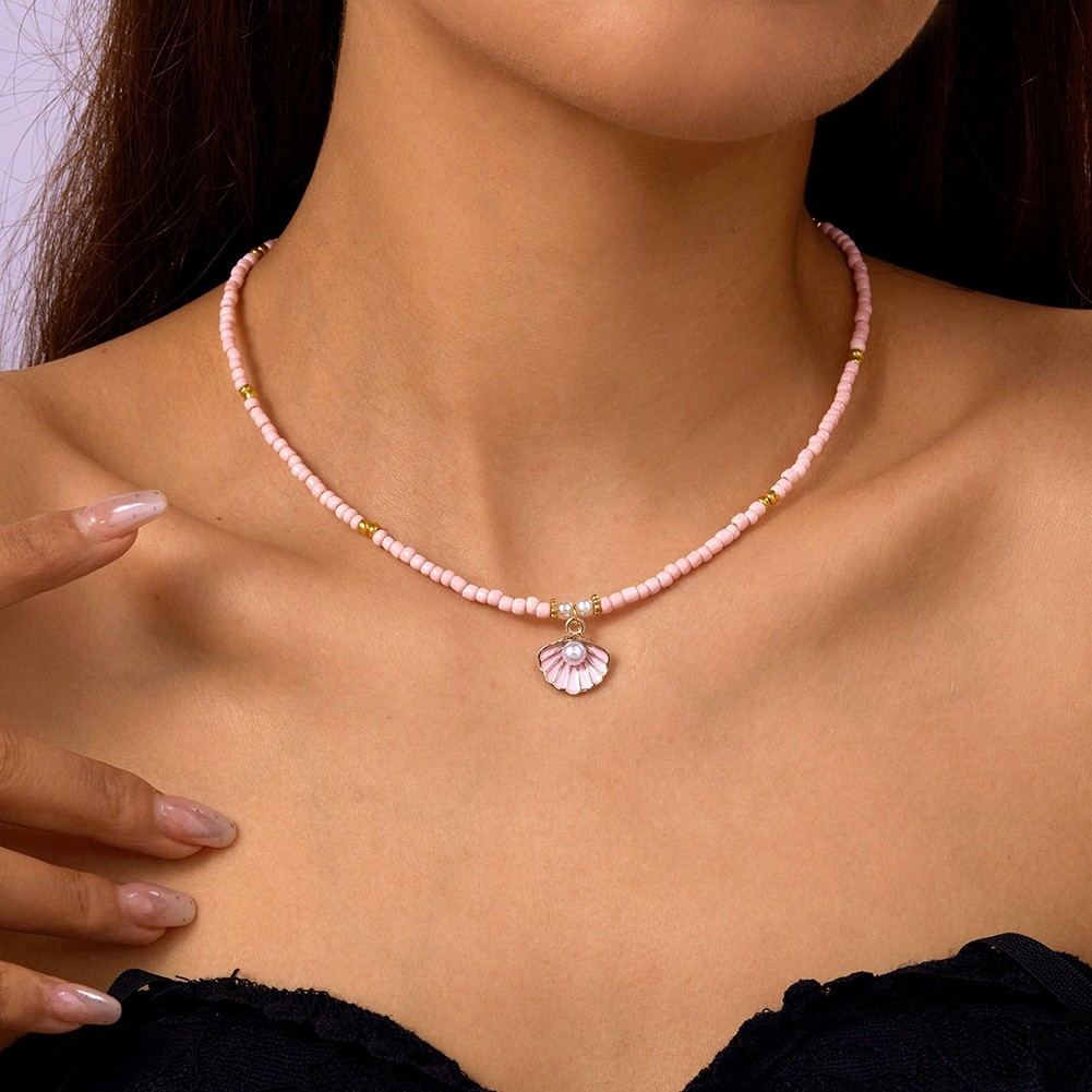Bohemian Style Imitation Pearl Woven Rice Bead Necklace for Daily Wear - Picture 23 of 31