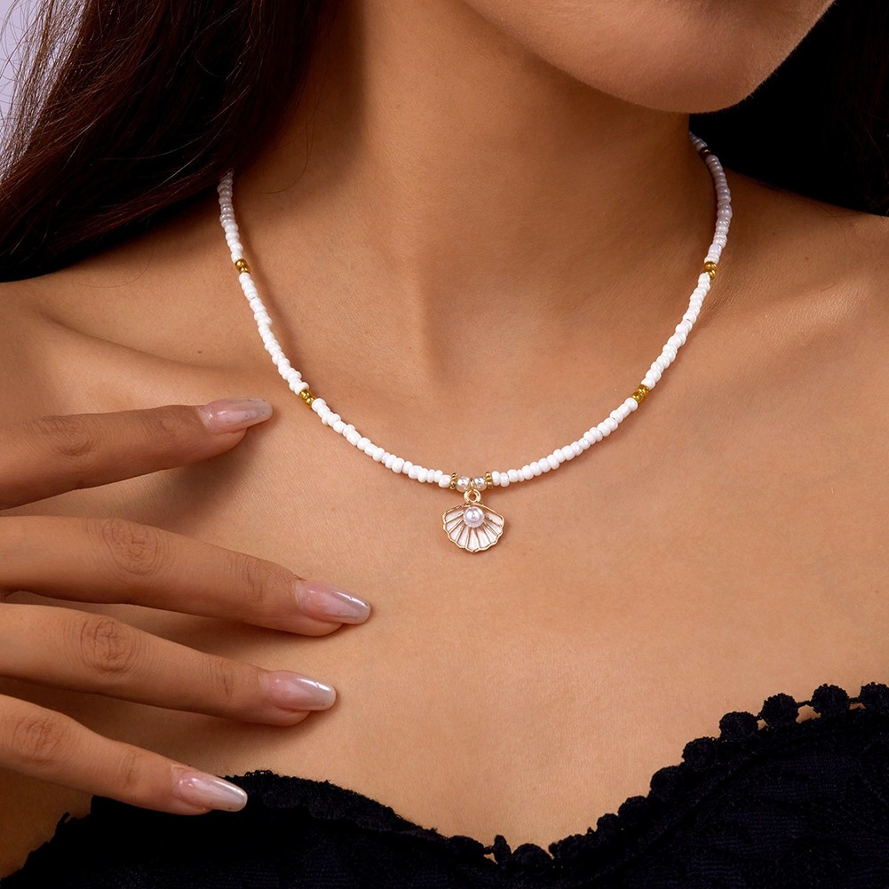 Bohemian Style Imitation Pearl Woven Rice Bead Necklace for Daily Wear - Picture 22 of 31