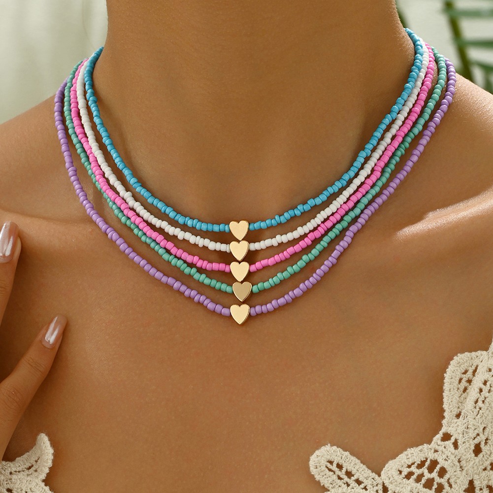 Bohemian Style Imitation Pearl Woven Rice Bead Necklace for Daily Wear - Picture 17 of 31