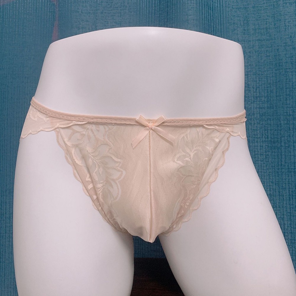 Men's Floral Lace Mesh Mid Waist Briefs Underwear L 2XL Available Colors - Picture 15 of 18