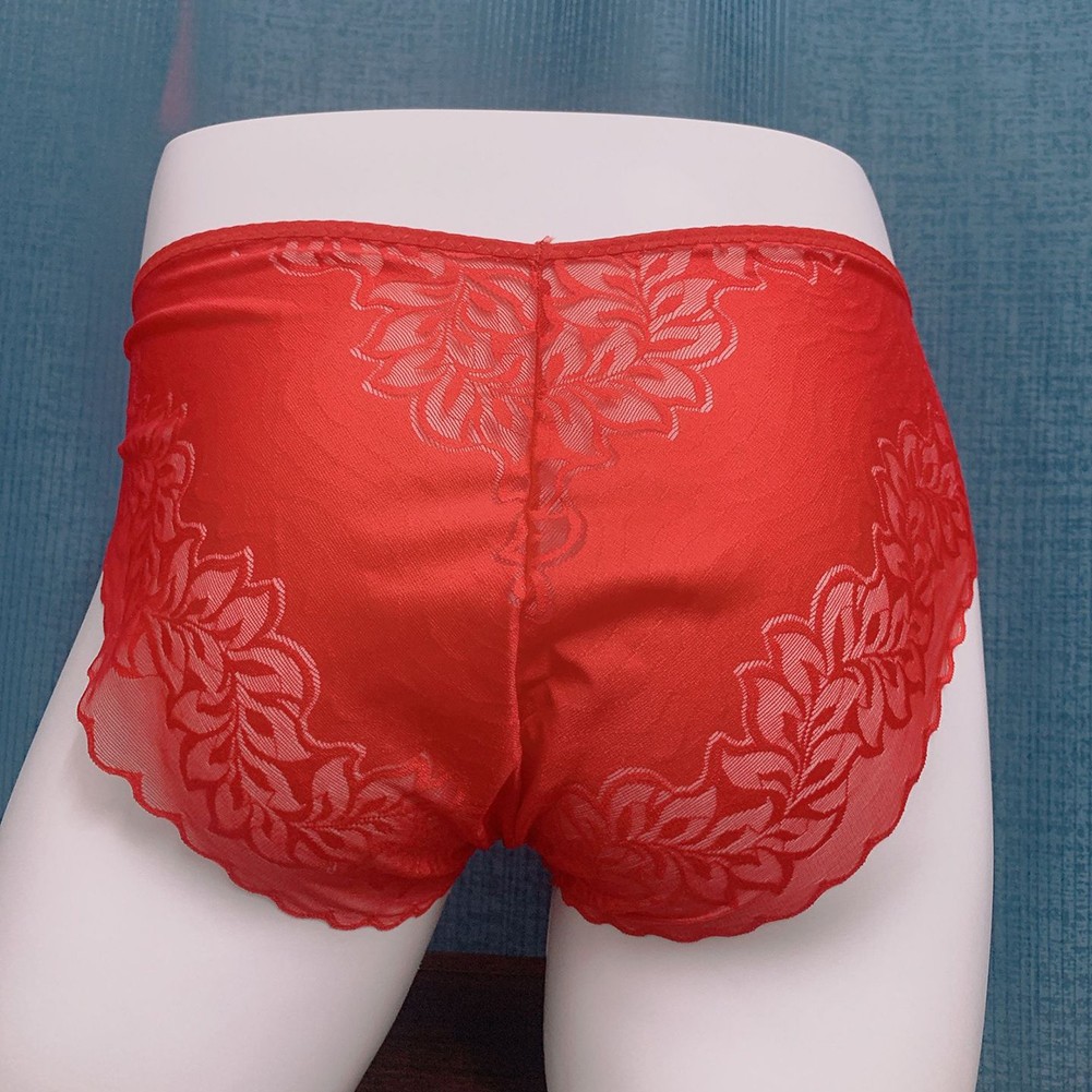 Men's Floral Lace Mesh Mid Waist Briefs Underwear L 2XL Available Colors - Picture 9 of 18