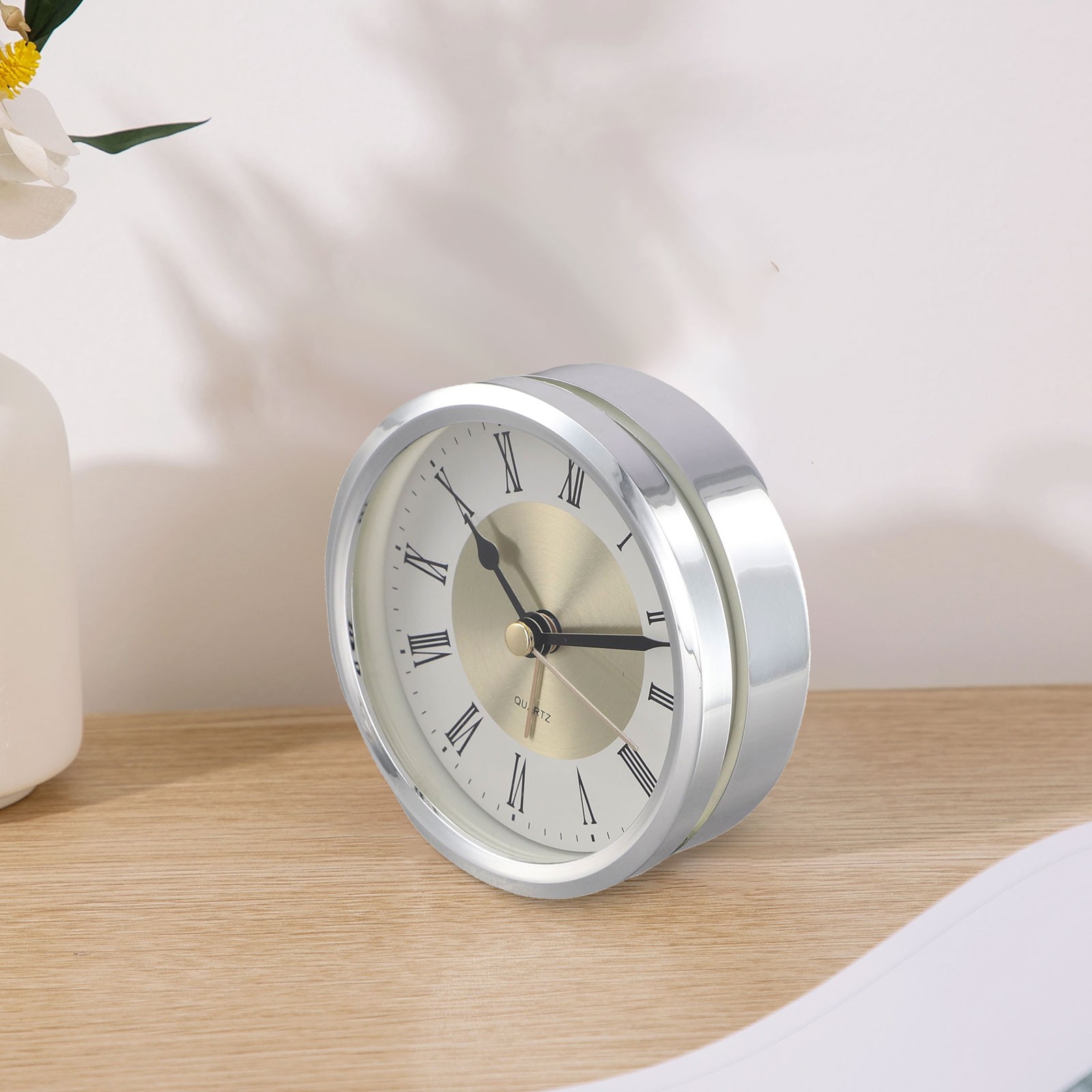 89mm Quartz Clock Insert Featuring Golden Arabic Numerals for Craft Projects
