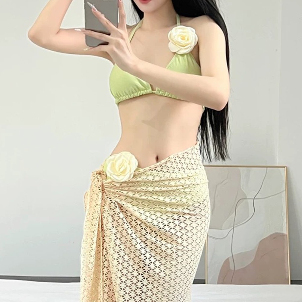 Summer Sling Bikini for Women 2025 Solid Color Swimsuit for Hot Spring - Picture 13 of 18