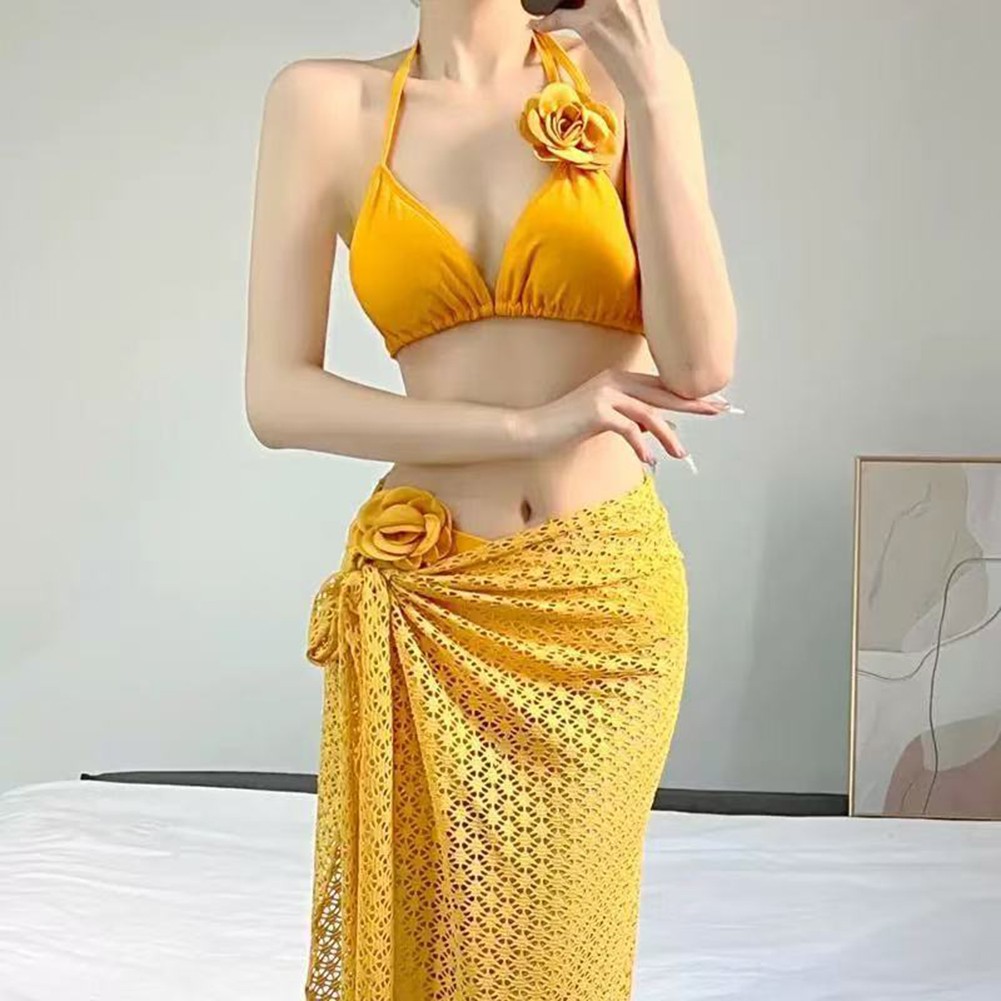 Summer Sling Bikini for Women 2025 Solid Color Swimsuit for Hot Spring - Picture 16 of 18