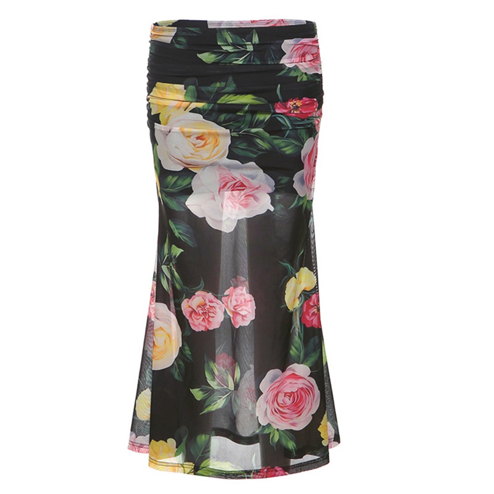 Affordable Womens Printed Slim Vest and Low Waist Skirt Suit for Fashion