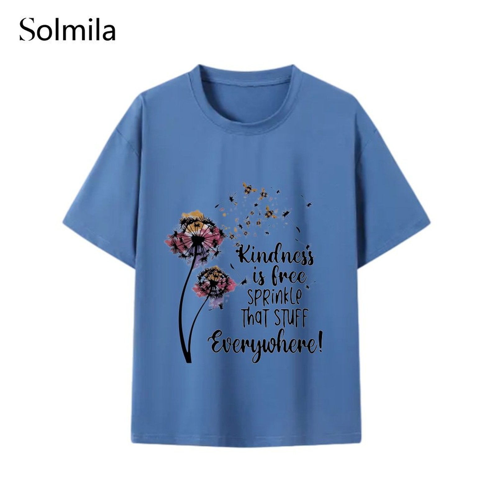 Comfortable Short Sleeve Korean Causal Tee Spring Fashion Polyester Fabric - Picture 10 of 15