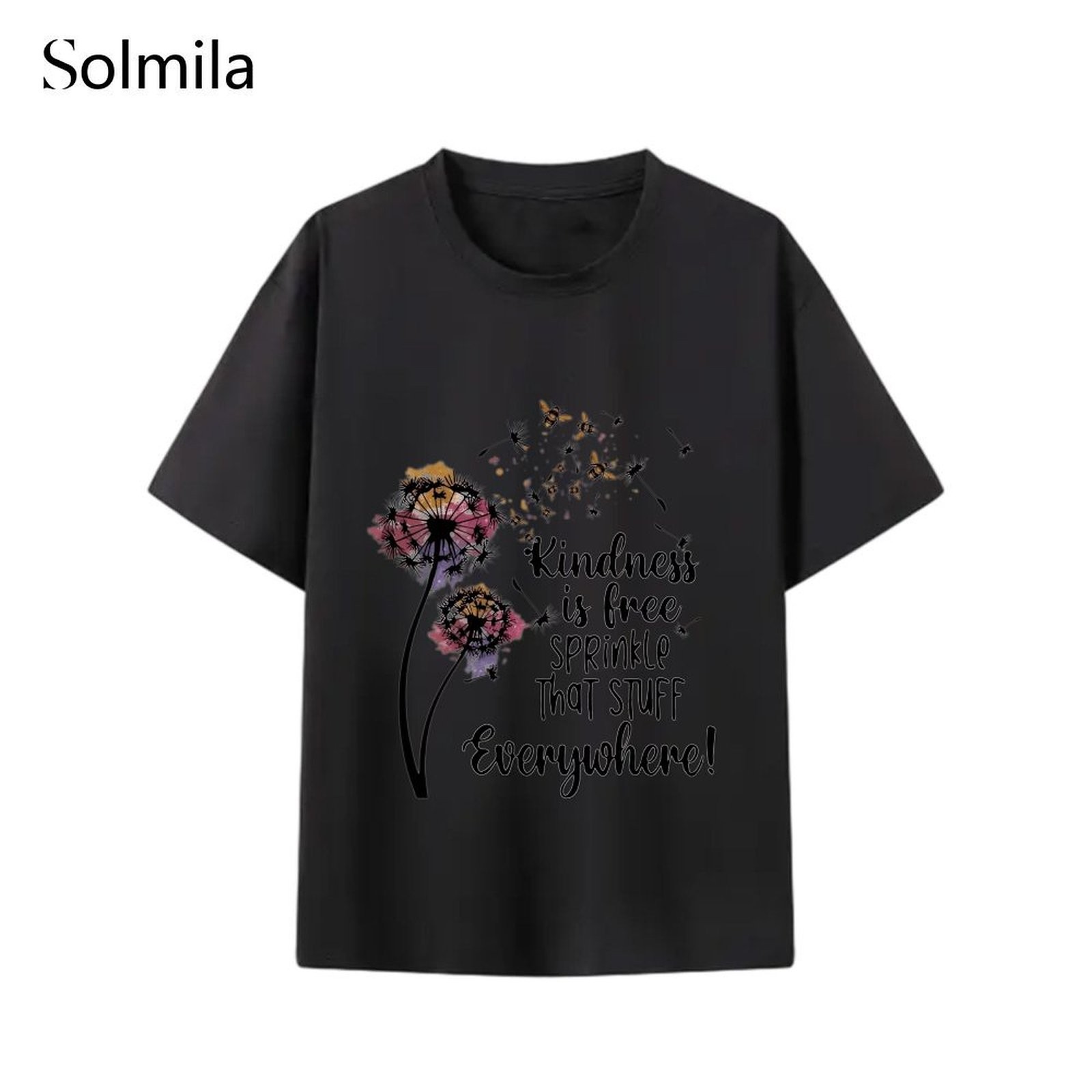 Comfortable Short Sleeve Korean Causal Tee Spring Fashion Polyester Fabric - Picture 6 of 15
