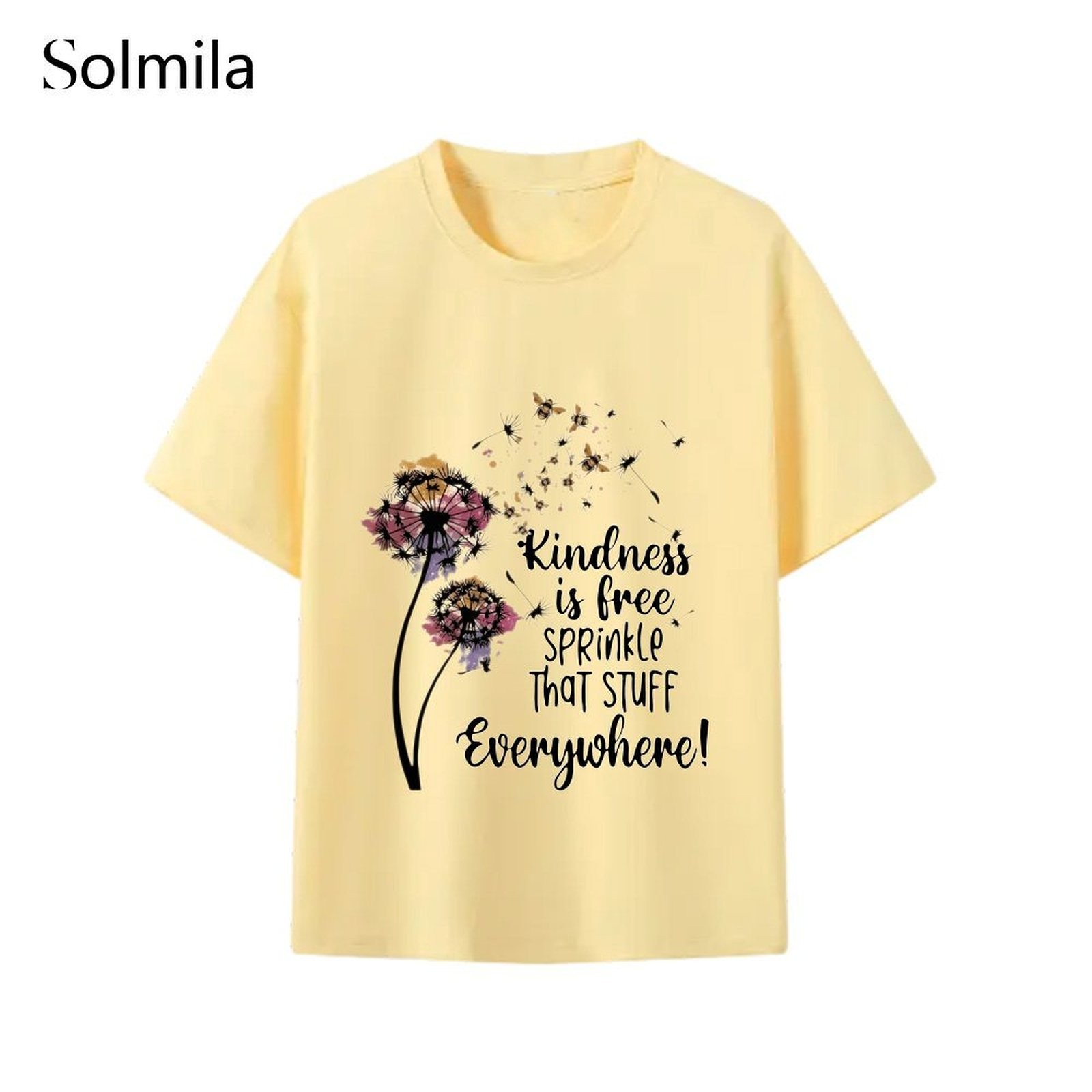 Comfortable Short Sleeve Korean Causal Tee Spring Fashion Polyester Fabric - Picture 12 of 15