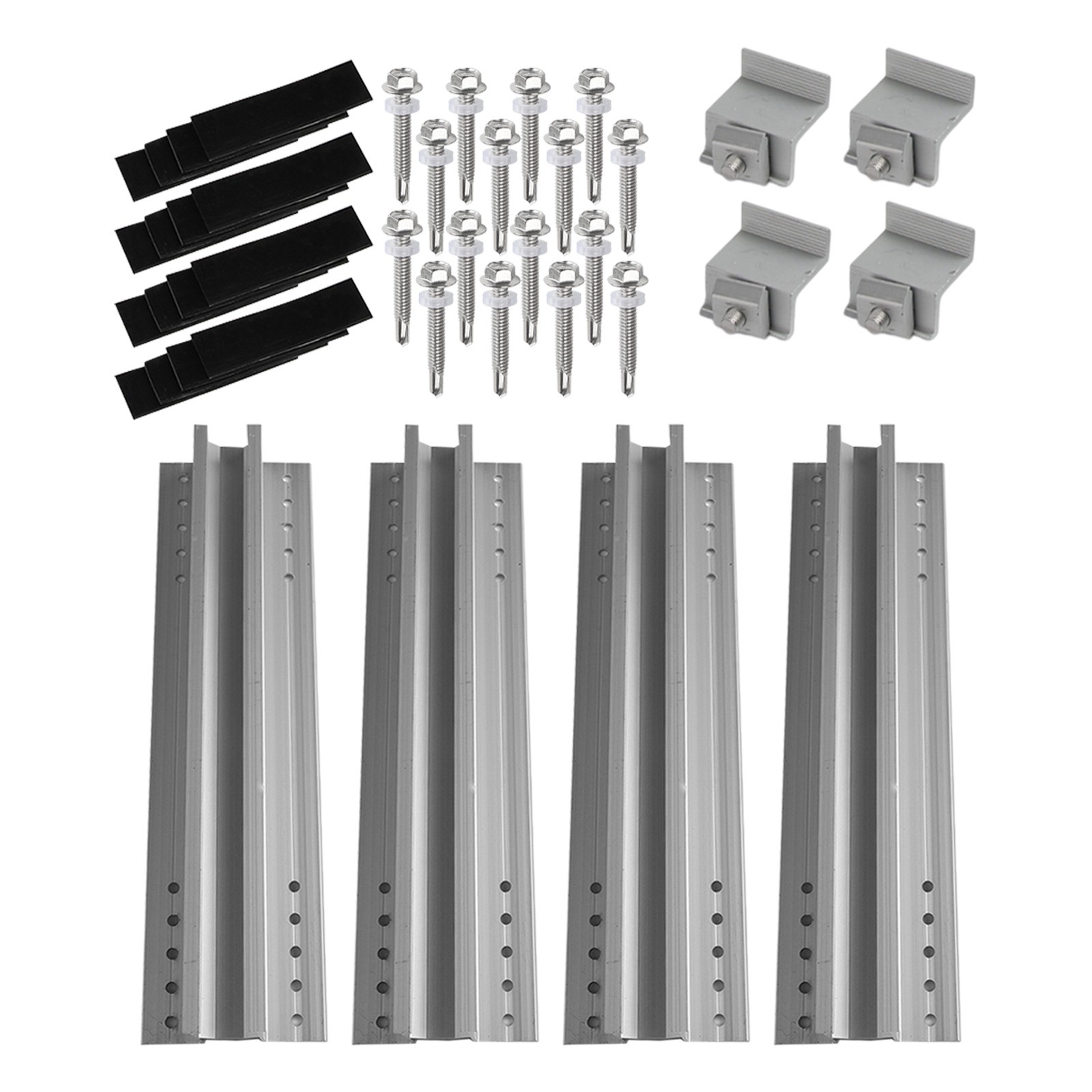 Solar Panel Module Aluminum Bracket Rail Trapezoidal Sheet 30cm Mounting-Rail