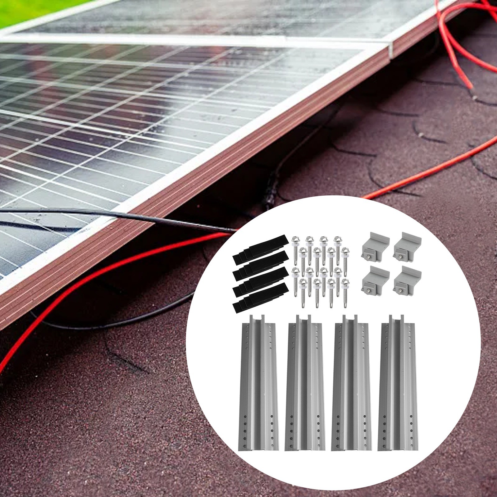 Solar Panel Module Aluminum Bracket Rail Trapezoidal Sheet 30cm Mounting-Rail