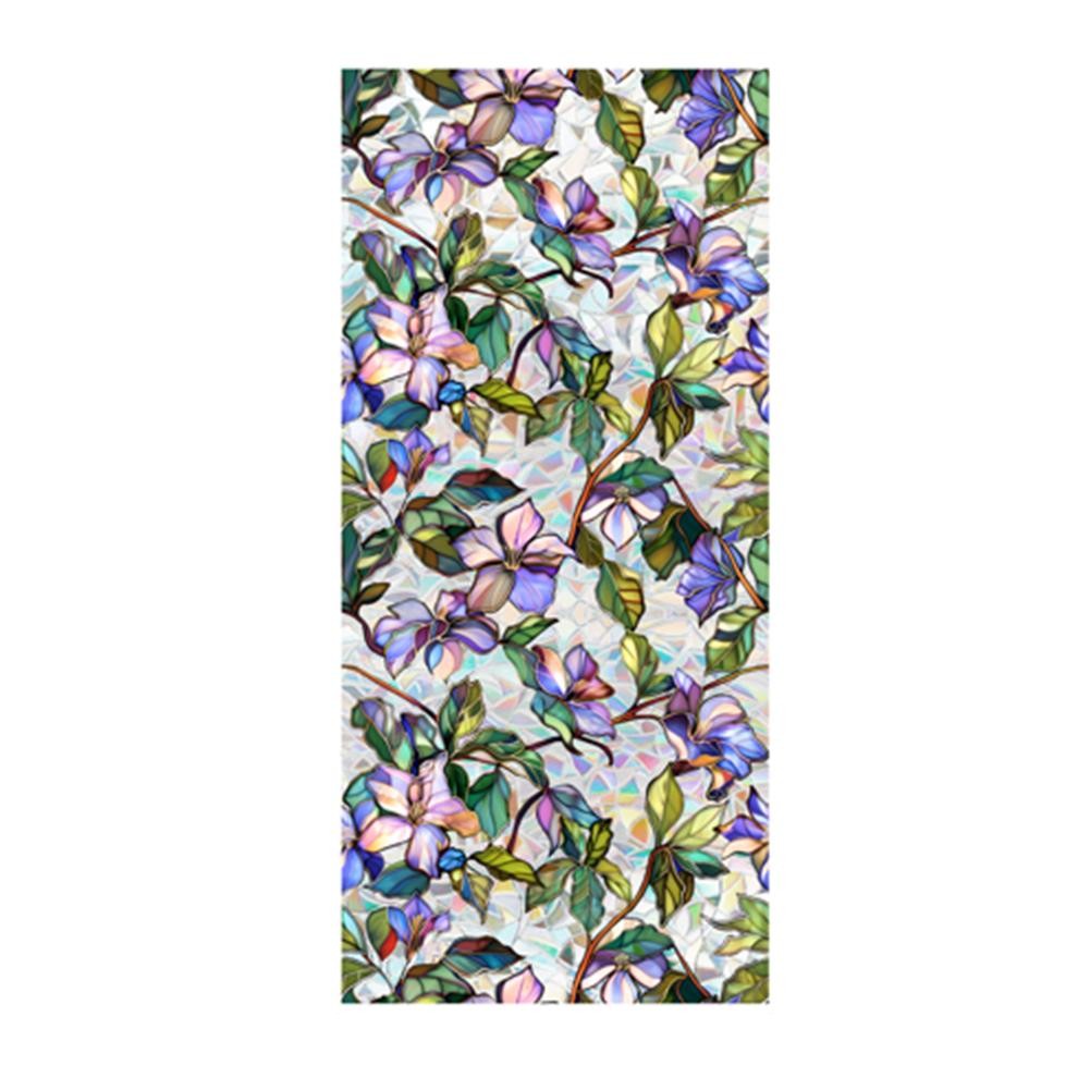 Vibrant Floral Window Film for Home Privacy Blocks UV Rays Easy to Reposition