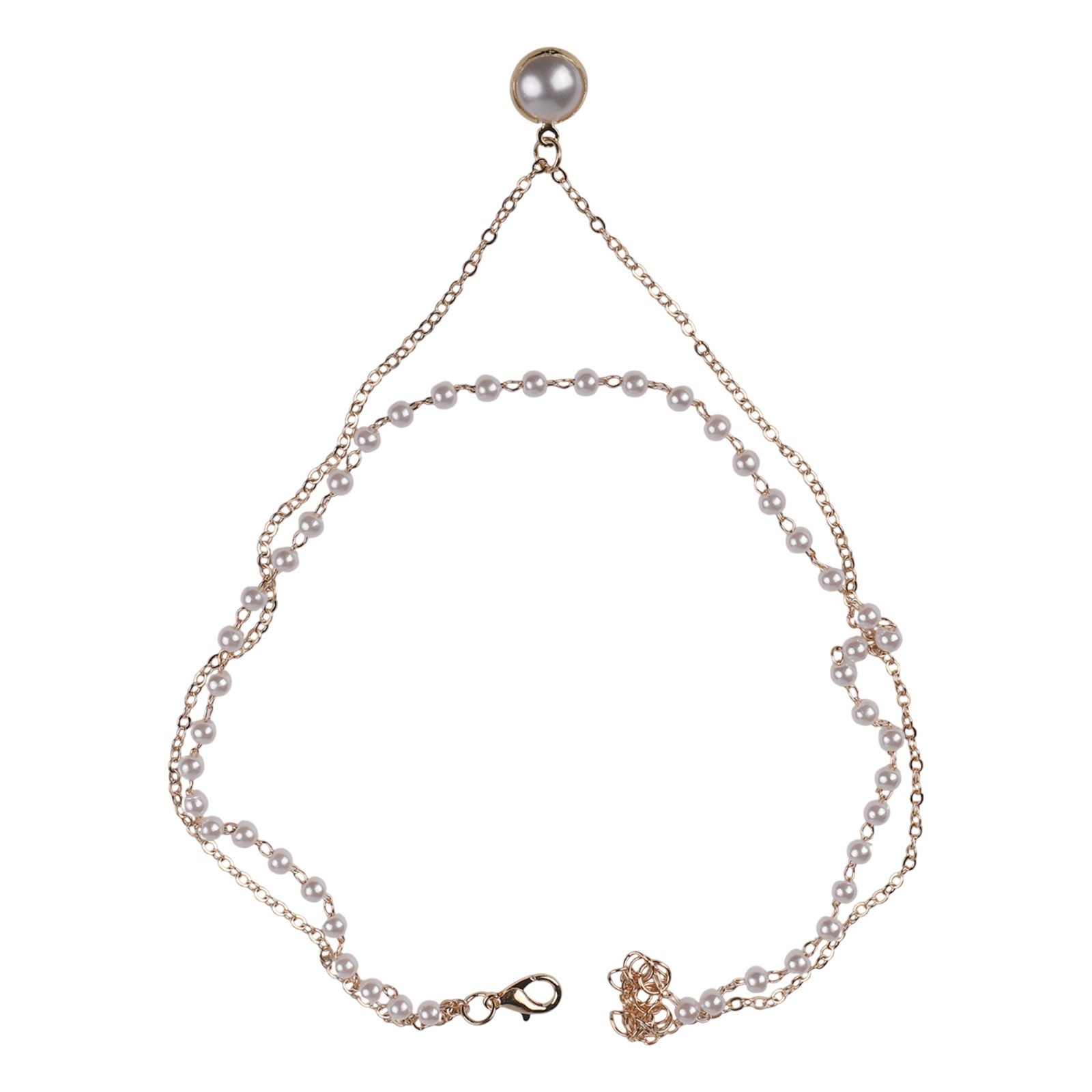 Trendy Double Pearl Pendant Necklace for Women Collarbone Chain Accessory - Picture 15 of 22
