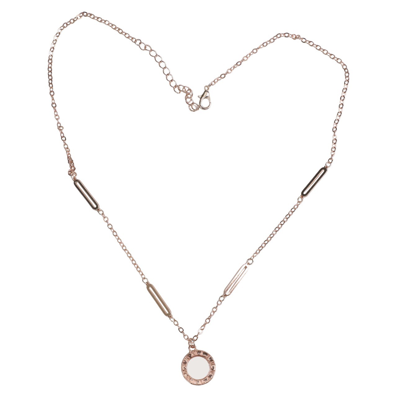 Doppelseitige Halskette mit römischen Ziffern stilvoll Silber Gold Rosegold Opt - Picture 36 of 38