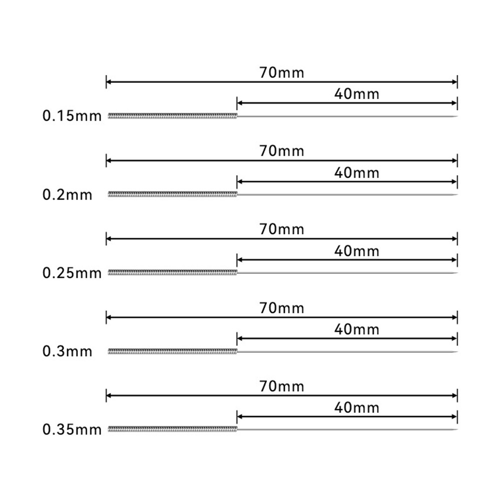 Assorted Sizes Stainless Steel Cleaning Needles for 3D Printer Nozzles