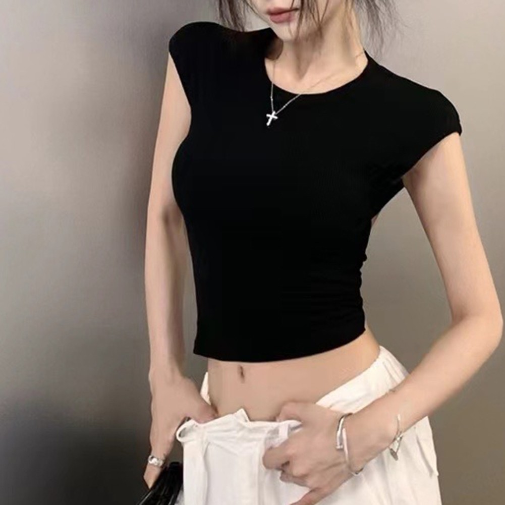 Hot Girl Style Sexy Backless Short Sleeves T Shirts Summer Design Short Style - Picture 29 of 31