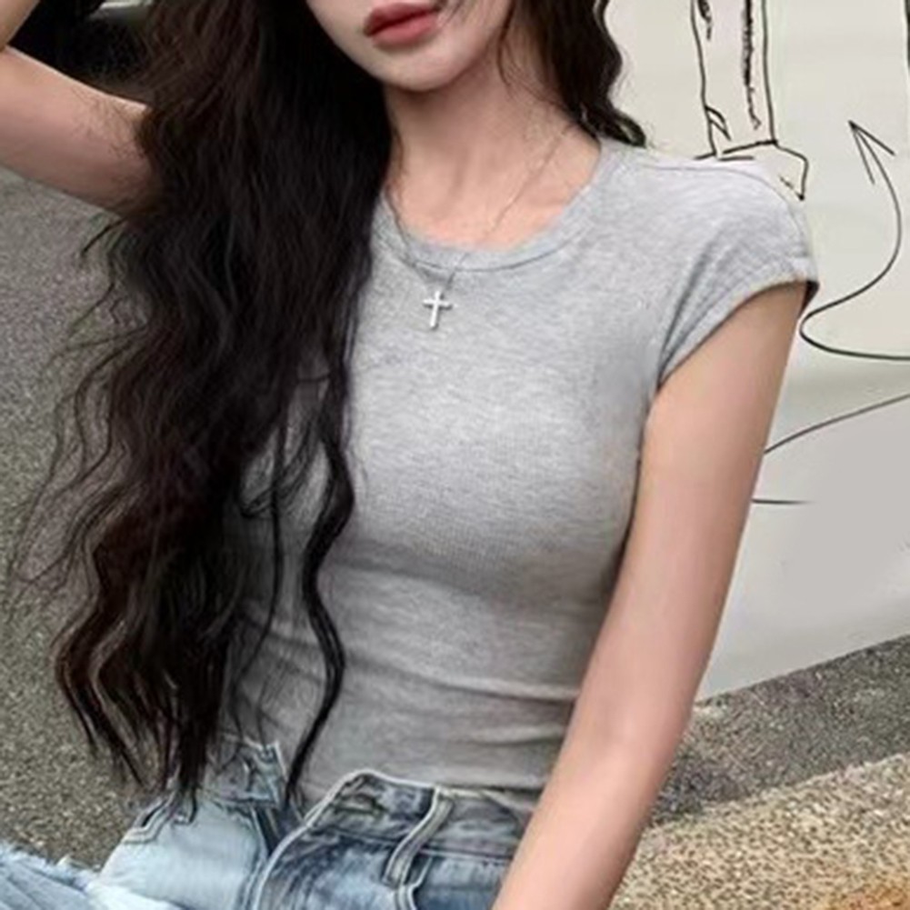 Hot Girl Style Sexy Backless Short Sleeves T Shirts Summer Design Short Style - Picture 24 of 31