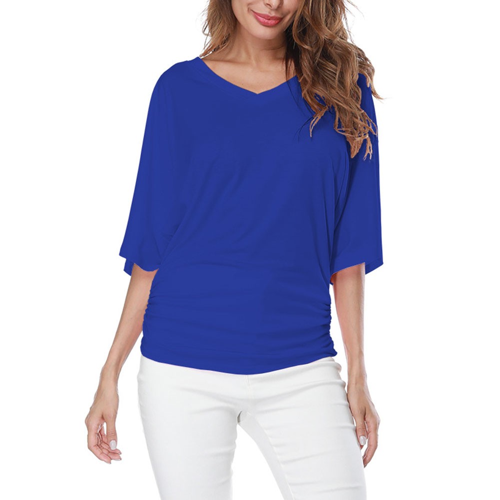 Largesized Vneck Tshirt for Women Comfortable Short Sleeve Casual Wear - Picture 21 of 108